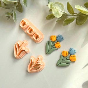 Tulip Bouquet Clay Cutter: Polymer Clay, Spring Floral Design