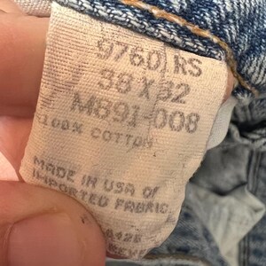 Vintage Wrangler Mens Size 38x32 ALTERED Hero Blue Jeans Classic Denim Made USA image 5