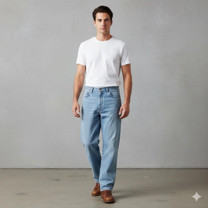 Vintage Wrangler Mens Size 38x32 ALTERED Hero Blue Jeans Classic Denim Made USA image 1