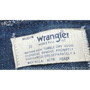 Vintage Wrangler Womens Size 20 Misses Full Fit Jeans Made in USA Blue Denim image 4