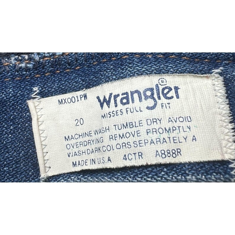 Vintage Wrangler Womens Size 20 Misses Full Fit Jeans Made in USA Blue Denim image 4