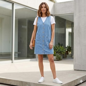 y2k denim dress outfit Vintage Y2K Denim Dress