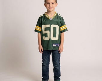 Camiseta vintage Reebok para niño talla pequeña (8) de los Green Bay Packers de AJ Hawk de la NFL