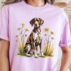 German Shorthaired Pointer Graphic T-Shirt – Sporting Dog Lover Tee, GSP Breed Illustration Shirt, Hunting Dog Gift Top for Pet Owners