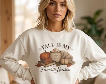 Fall Is My Favorite Season Sweatshirt, Cozy Fall Sweatshirt, Pumpkin Coffee Crewneck, Autumn Book Lover Shirt, Fall Lover Gift