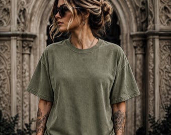 Comfort Colors 1717 Mockup Bundle, Gothic T Shirt Mockup, Shirt Color Chart & Size Chart, 6 Colors, Blank Tee Mockups Front and Back!