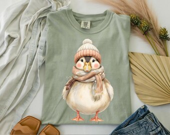 Cottagecore Duck Shirt, Woodland Animal Tee, Cozy Farmcore Top, Whimsical Bird Shirt, Soft Aesthetic Gift