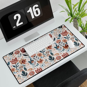 Botanical Desk Mat | Floral Desk Accessories, Office Decor, Computer Mat, Work Space Essentials, Gift for Home Office