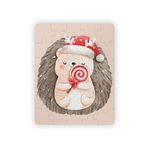 Kids Christmas Puzzle, Educational Toy for Children, Jigsaw Puzzle for Kids, Animal Theme Puzzle, Gift for Kids, Interactive Learning