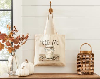 Sourdough Starter Tote Bag, Funny Feed Me Sourdough Baking Tote, Bread Baker Gift