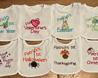 First Year Personalized, Commemorative Bibs