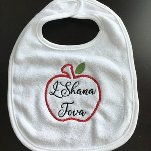 Rosh Hashanah Embroidered Bibs 3 styles L'Shana Tovah
