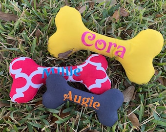 Personalized Bone-Shaped Dog Squeaker Toys