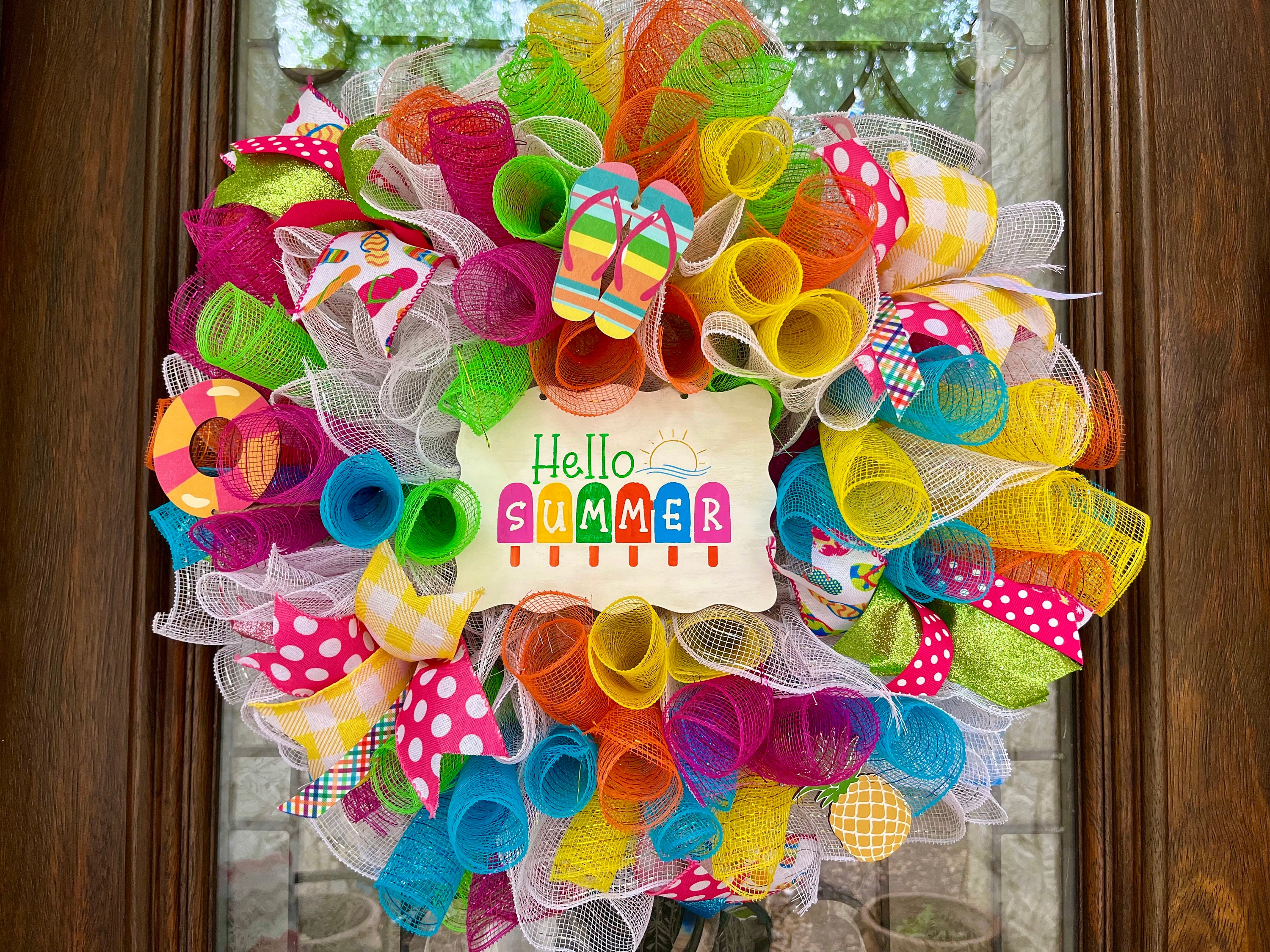 Hello Summer, Summer, Bright, Colorful Wreath