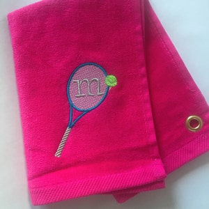 Tennis Towels - Personalized with Embroidered Initial and Available in Several Colors!