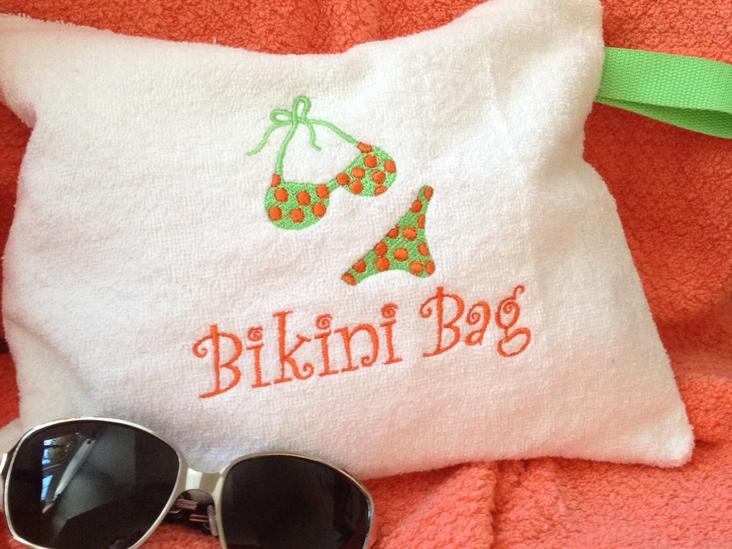 Bikini/Wet Bag - Embroidered Design and Personalization - (12" x 10")