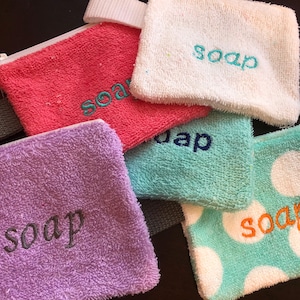 Soap Bags, Zippered, Machine-Washable, Embroidered