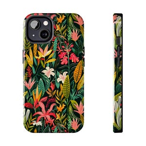 Tropical iPhone Case - Vibrant Floral Design Phone Cover for iPhone 15 Pro Max, 14 Plus, 13, 12, 11 - Jungle Nature Style