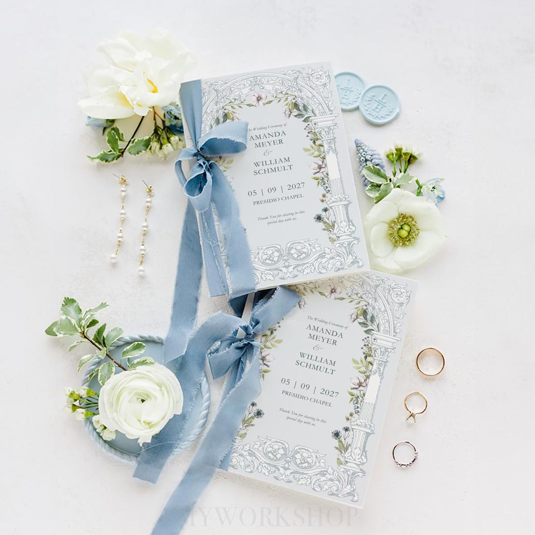 Floral Arch Booklet Template, Editable Wedding Booklet, Printable ...