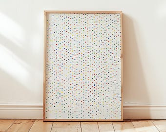 Colorful Dots Abstract Poster | Modern Wall Art Print | Gift Living Room - White Simple Minimalist Wall Decor - Different Sizes