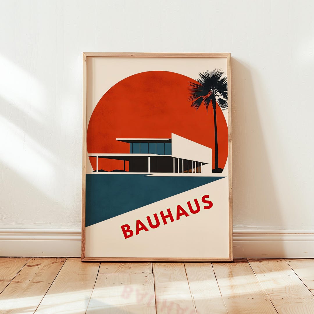 Bauhaus Poster Wall Art Print | Architecture House California | Simple ...