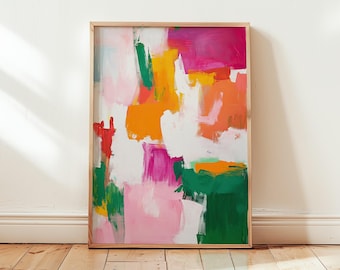 Vibrant Abstract Painting Poster - Henri Matisse Inspired Wall Art Print - Gift Living Room Colorful Wall Decor Artwork - Different Sizes