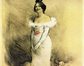 AP118 Vintage 1893 French Singer Eugénie Buffet Advertisement Poster Card A5