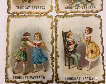 Antique French Chromos Chocolat Payraud Couples 4