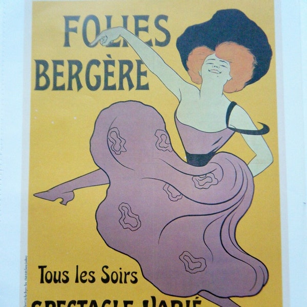 Folies Bergere Tous les Soirs Spectacle Varie Vintage Poster Print