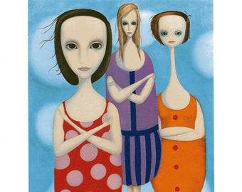 Big Ego Small Print Margaret Keane Lithograph Print 1963 Inflated Egos