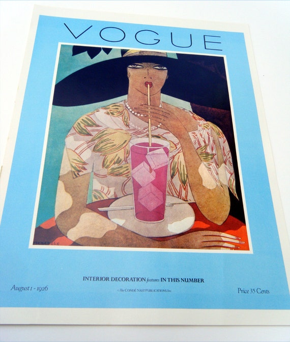 VOGUE Magazine Cover Poster Print August 1, 1926 Illustrated by