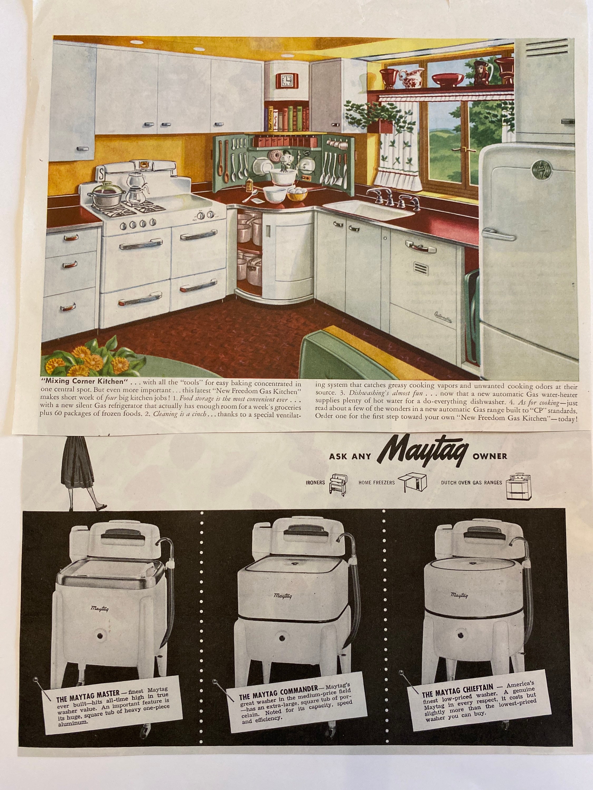 Vintage KITCHEN Illustrations Home Furnishings Magazine Cuts Fun and ...