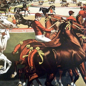 Enormous Horse Fair Barnum and Bailey or Fairyland Caravan  Vintage Circus Poster -  Poster Size Vintage Book Plate