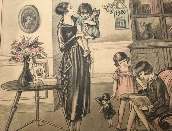 1920 French Fashion Magazine Le Petit Echo De La Mode January 1920