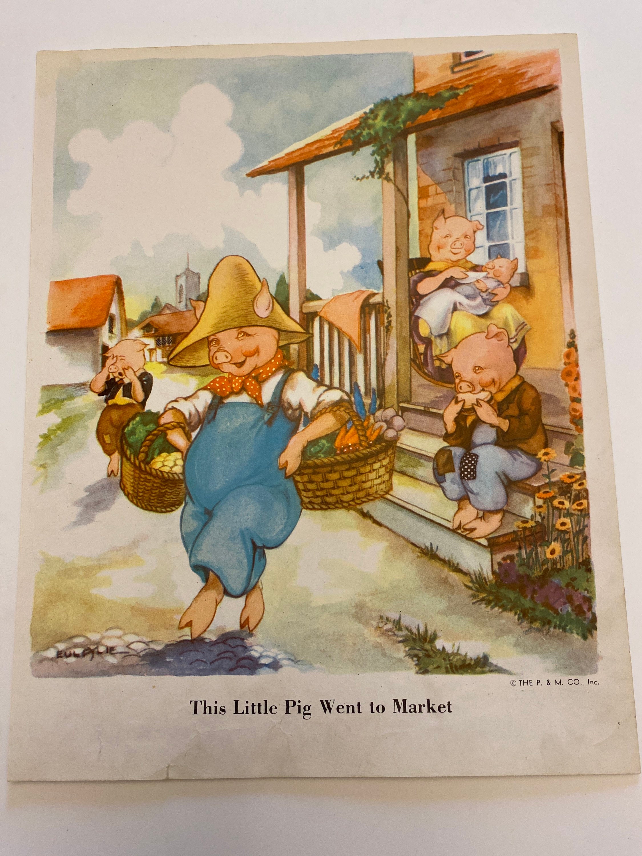 This Little Pig Went to Market Mother Goose Nursery Rhymes Illustration