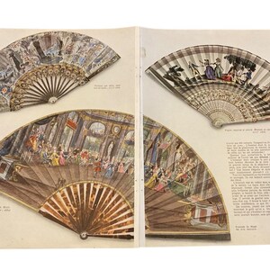 FANS 1930s French Magazine Pages Fans Tradition of Coquetry - Etsy