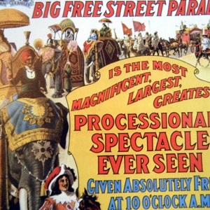 Barnum & Bailey Big Street Parade or Big Circus Tents Vintage Circus Poster -  Poster Size Vintage Book Plate