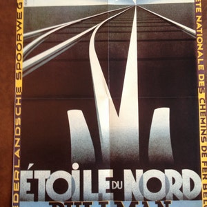 Etoile du Nord Pullman Railroad Vintage German Advertising Poster  11 x 16