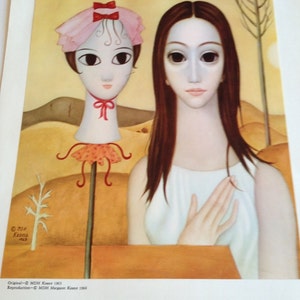 The Living Doll - Big Eye Girl  -  Margaret Keane 1960s Reproduction Lithograph Print - 9-1/2 x 12-1/2