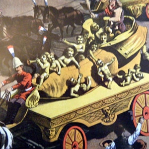 Vintage Circus Poster - Faiyland Caravan or Enormous Horse Fair Poster Size Vintage Book Plate