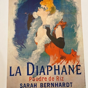 French Poster - La Diaphane  1890 Face Powder Advertisement  - 1989 Reproduction Print 11 x 15