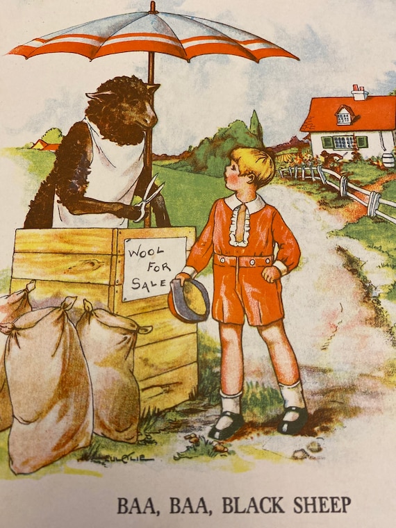 Baa Baa Black Sheep A Eulalie Vintage Print 1930s Childrens - Etsy Singapore