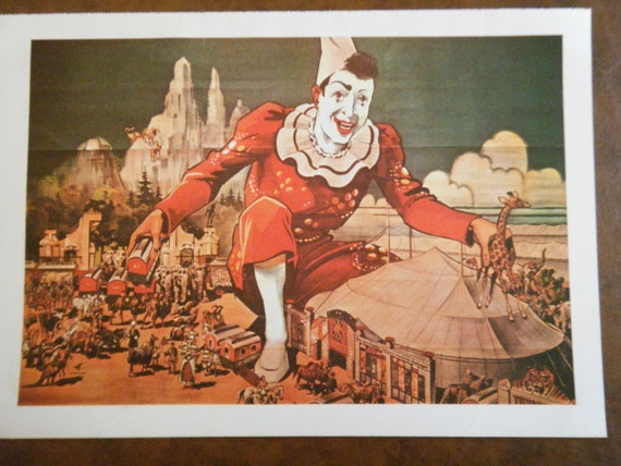 Ringling Brothers Circus The Children/'s Clown Vintage Travel Art Poster Print