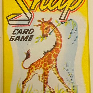 Snap Card Game 1960s Vintage Animals with Sayings Playing Cards Complete Deck with Box and Rule Card Whitman