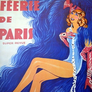 Feerie De Paris Mistinguett Casino De Paris Folies Bergere Vintage Poster Print 1970’s Book Illustration
