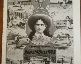 Vintage Annie Oakley Poster, Buffalo Bill's Wild West