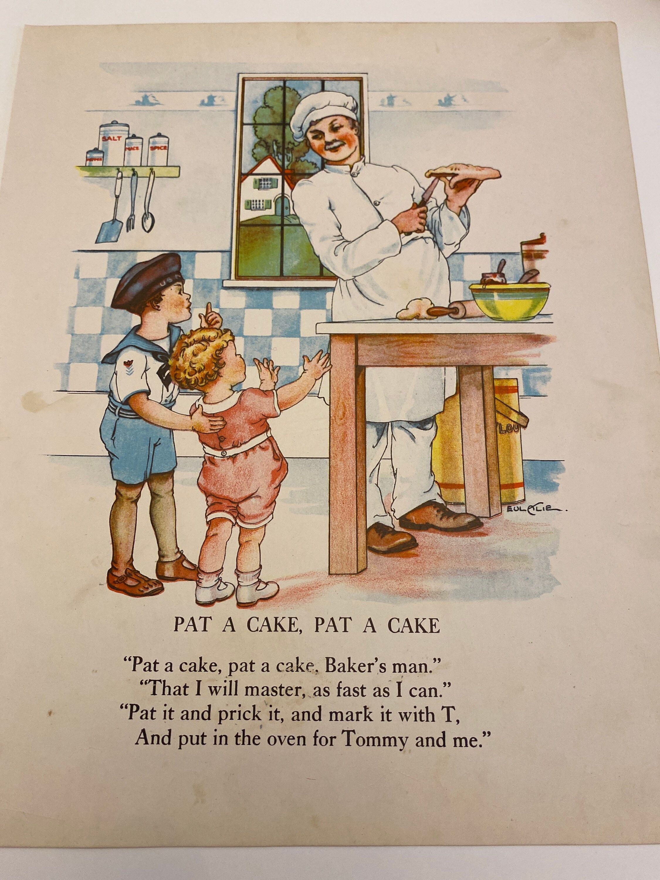 Pat a cake pat a cake a eulalie vintage print 1930s etsy uk