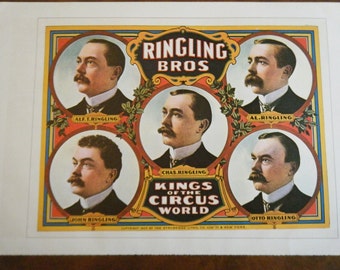 RINGLING Kings of the Circus World A Circus Vintage Circus Poster -  Poster Size Vintage Book Page