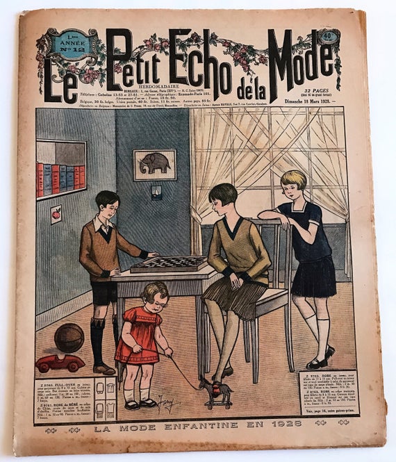 1920 S French Magazine Fashion Le Petit Echo De La Mode Etsy