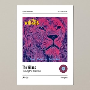 Aston Villa themed album cover print (A4, A3, A2)
